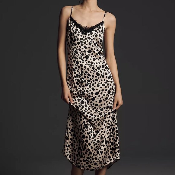 NWT Anthropologie V-Neck Open-Back Slip Midi Dress - Picture 2 of 11